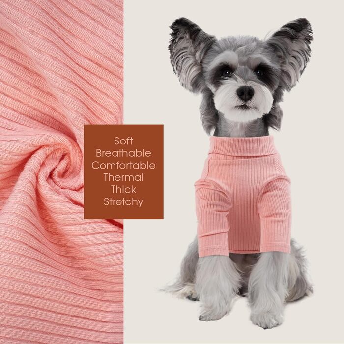 Теплий зимовий одяг для собак Kuoser: светр-піжама з довгими рукавами (XS, Рожевий)