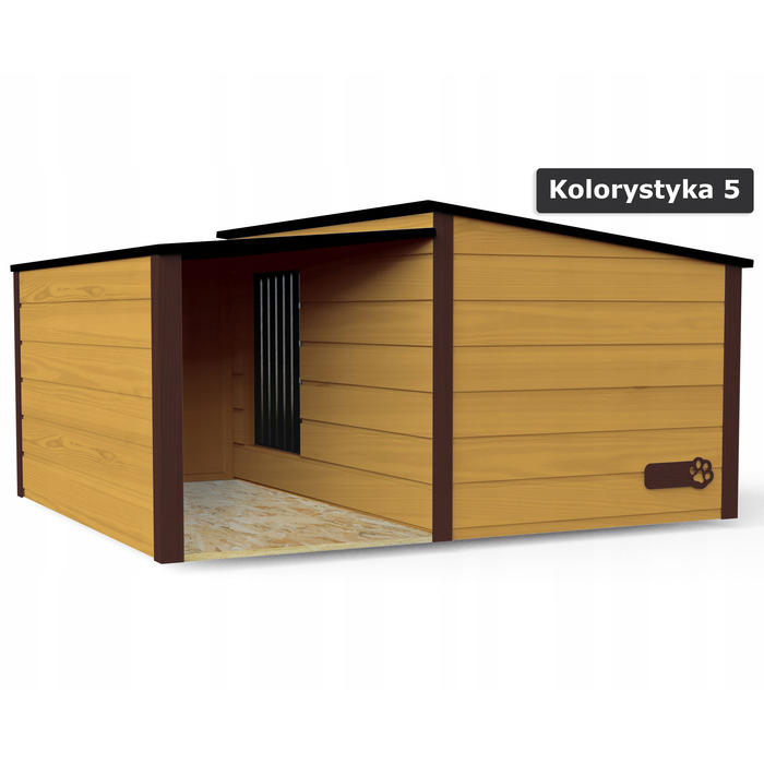 Велика утеплена будка XL з лежаком для собак + штора