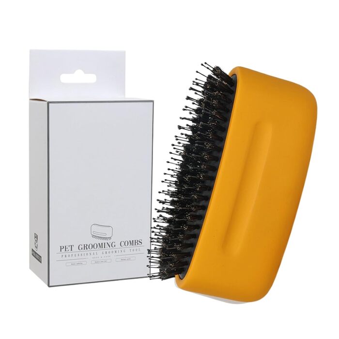 Щітка для котів для видалення шерсті | Розпушувач для котів - аксесуари для котів з довгою шерстю, цуценят та собак - щоденний догляд вдома, на вулиці та під час купання. Білий (жовтий)