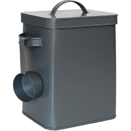 Контейнер для зберігання Relaxdays 6,5 л з дозатором, білий (антрацит) - для кормів та продуктів, герметичний