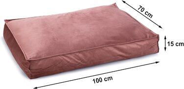 Подушка для собак Lotte Nalino, велюр, сіра (рожева), 100x70x15 см