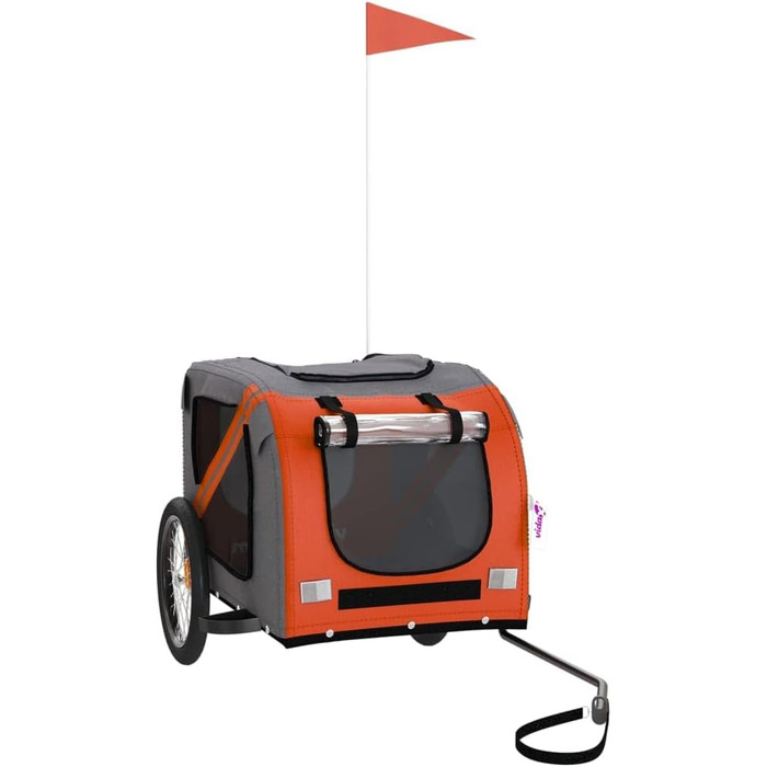 Festnight Причіп для велосипеда, переноска для собак, чорний та сірий, вантажність 45 кг