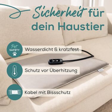 Електричне лежанка Beurer Kira для собак та котів, 65x50 см. З таймером, кучельна, водонепроникна, миється при 30°C