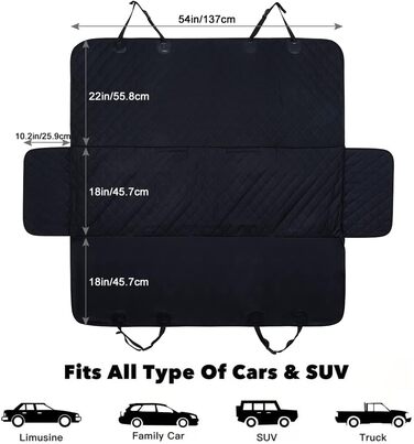 Захист для заднього сидіння автомобіля Baodan: коврик для собак, чорний, вологостійкий, для універсальних авто та SUV