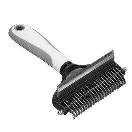 Щітка для видалення шерсті собак, 2-в-1 сталевий гребінь для розплутування, щітка для собак, великих цуценят, видаляє ковтуни (біла)