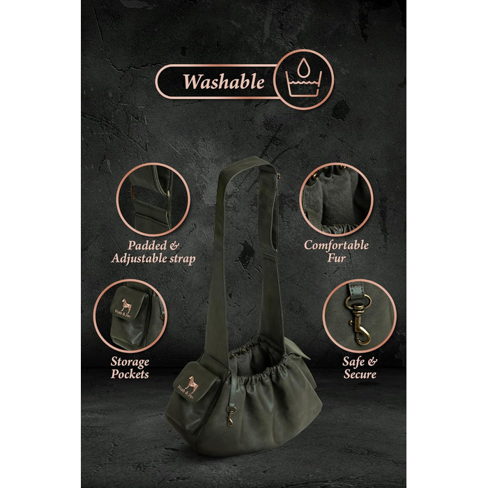 Трансформер для собак Noah & Paw: переноска для маленьких собак до 10 кг з регульованим ременем та м'яким хутром. Подвійний захист, переноска для тварин з веганської шкіри