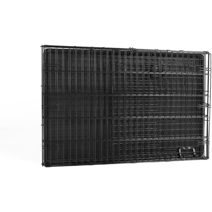 Клітка для собак Amazon Basics складана металева з піддоном, чорна, 107 x 71 x 76 см