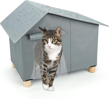 Складаємий водонепроникний будинок для котів на вулицю з м'яким килимком
