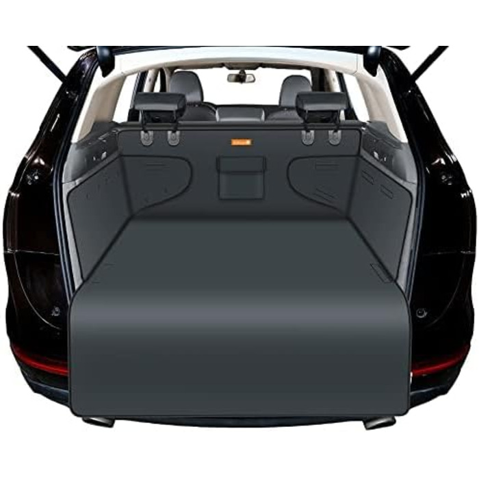 Захист для багажника автомобіля Alfheim для собак - водовідштовхуючий та легкий у догляді - універсальний. Килимок для багажника з захистом краю навантажувальної рамки (сірий)