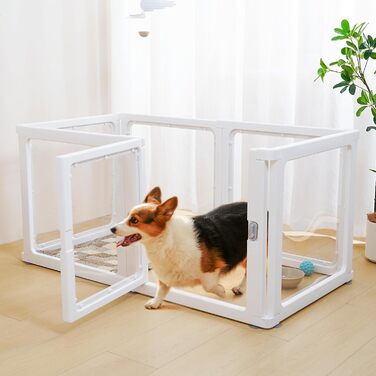 Кігульник для собак Citylife 6-TLG, 60 см, розкладний, з дверцятами, для собак, котів, кроликів, рухливий вольєр для дому, XXL, антиковзаюча поверхня
