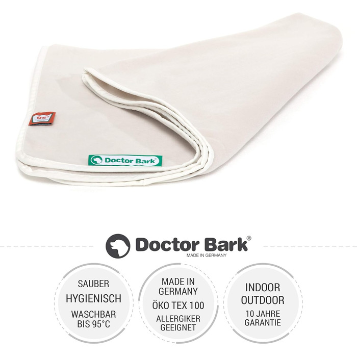 Doctor Bark м'яка флісова ковдра для собак, гіпоалергенна, пральна при 95°C, для дивану та лежака, бежевий, 120x90 см, Німеччина