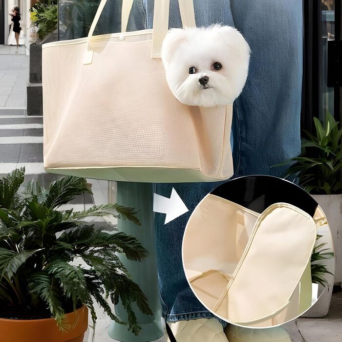 Сумка-переноска для собак та котів з захисним плечовим ременем, дихаюча сітка, запобігає втечі тварини