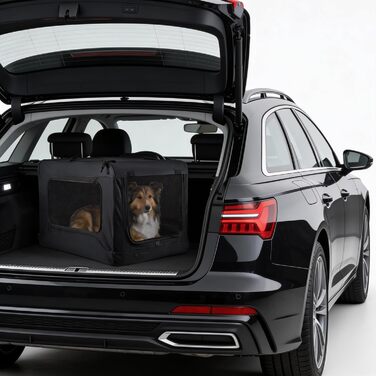 Складана переносна клітка для собак, 70x52x50 см, чорна. Клітка-переноска для автомобіля, 5 вікон