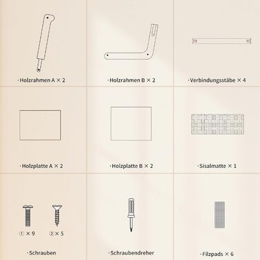 Котячий дряпак CheerPals L-подібний з сизалю - міцна конструкція з бука, 58x37x48 см