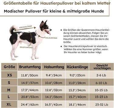 Теплий в'язаний пуловер для собак середніх порід Queenmore (для такс, французького бульдога, чихуахуа, коргі), коричневий, розмір M