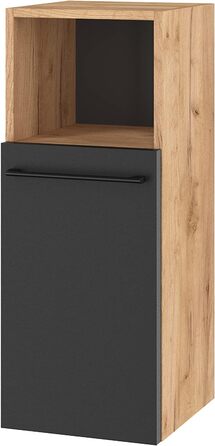Пенал для ванної Planetmöbel LUX 30x75x32 см, дуб золотий/антрацит, вузький шафа для ванної кімнати