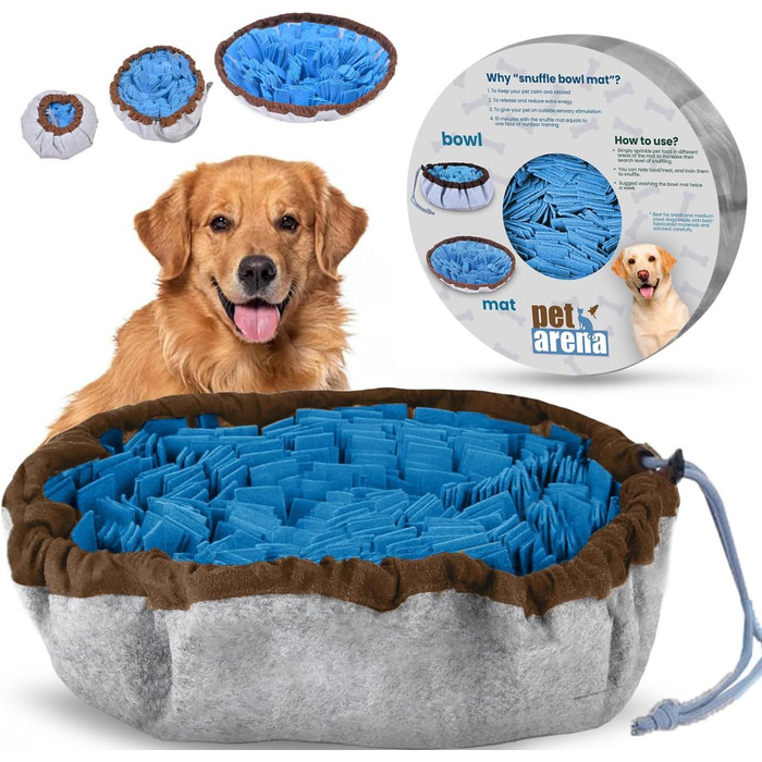PET ARENA килимок для нюхання собак – килимок для пошуку, міцні матеріали, інтелектуальна іграшка для собак, регульований розмір, можна прати, блакитний
