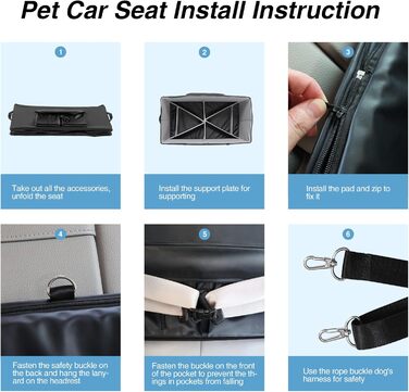 Підвищення для собак у автомобіль, для 2 маленьких або середніх собак, з ременями безпеки, PU-шкіра, водовідштовхувальне, антибактеріальне