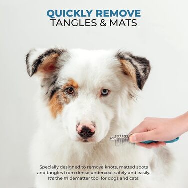 Гребінець для пуделів та інших тварин від ковтунів, синій. З нержавіючої сталі, 6,5 см. Для собак та котів.