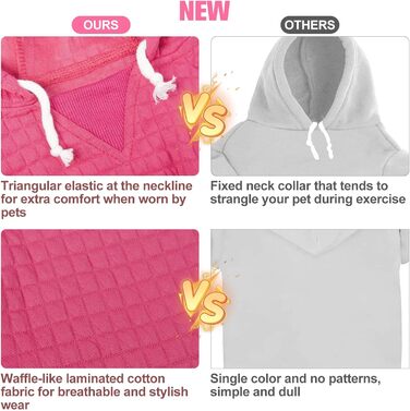 Пуловер з капюшоном для великих собак BEAUTYZOO з кишенями, одяг для собак, підходить для хлопчиків та дівчаток, вафельна тканина, бавовна з ламінуванням, теплий халат для тварин з отвором для шапки, розмір 2XL (довжина спини: 68.6 см, обхват грудей: 90.2