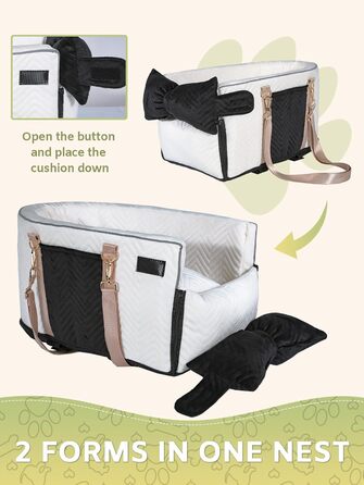 Автомобільний крісло для собак, переноска для маленьких собак до 5,9 кг, з м'яким, знімним, миючим подушечкою