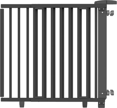 Захист для сходів Geuther Oris | Дверний захист для сходів з кріпленням, 2 клямки для поручнів, ширина, стабільне дерев'яне дитяче ворота, натуральний лак (чорний, 95-135 см)