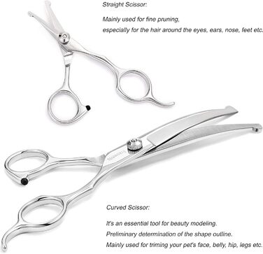 Набір для грумінгу собак та котів: професійна сталева ножиця з безпечною насадкою