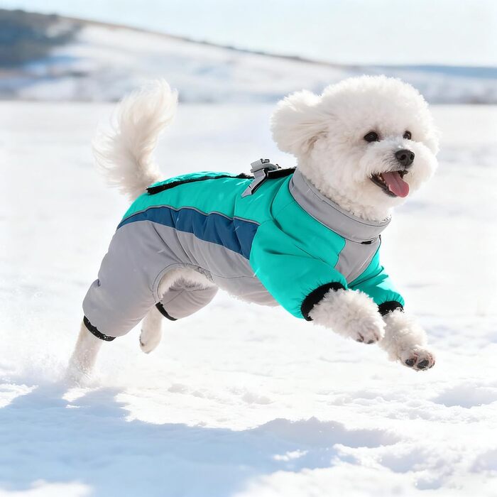 Зимовий теплий куртка-комбінезон з регульованими лямками, D-подібним кільцем та світловідбиваючими смугами, розміри S-L (A, 38см)