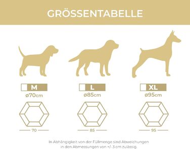 CAZO Преміум ліжко для собак та котів з пуховою наповнювачем, сіре, діаметр 70 см, розмір M, LPMG0204/A