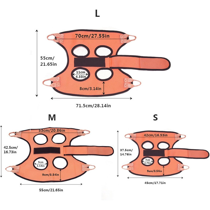 Гамак для собак та котів Nybhyjka для підстригання кігтів, зручна шлейка для грумінгу, помаранчевий, великий розмір