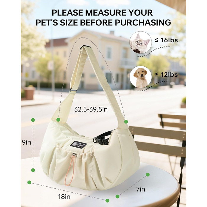 Сумка-переноска для собак і котів, жовта, до 5,4 кг, ергономічна, для прогулянок та подорожей