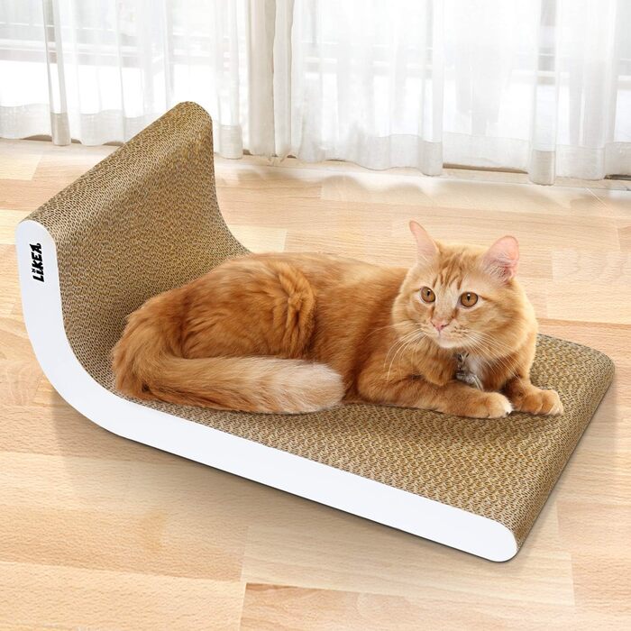 Котячий когтетоп LIKEA з котячою м'ятою, якісна картонна конструкція, декілька кутів для дряпання, 45 x 25 x 19 см