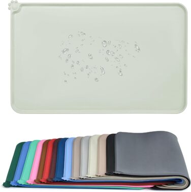 Силіконовий килимок для годування собак та котів AUDWUD, водонепроникний, антиковзний, 53x38 см, бежевий