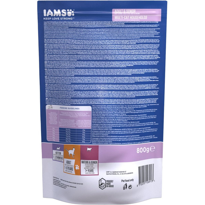 Сухий корм для котів IAMS Multi-Cat для домівок з кількома котами, 15 кг
