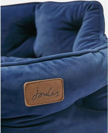 Ліжко для собак Roewood x Joule Chesterfield, невелике, розкішне, з антиковзким дном, додатковою підкладкою та підтримкою, дизайн у стилі Chesterfield, зручне місце для відпочинку (темно-синій, 70x70x27 см)