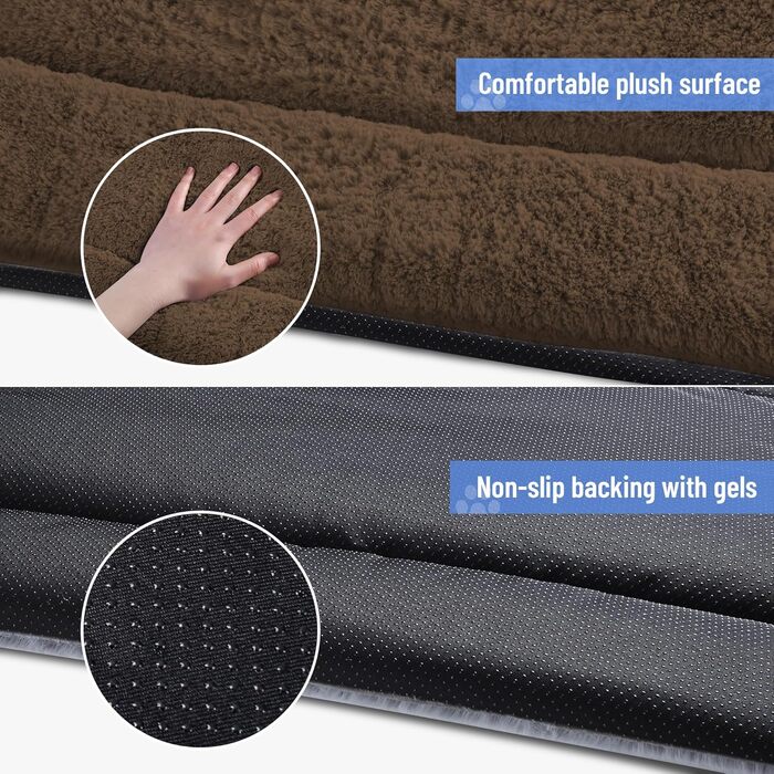 Крісло-лежанка для собак великих порід Baodan, 106x71 см, коричневе, з неслизьким дном