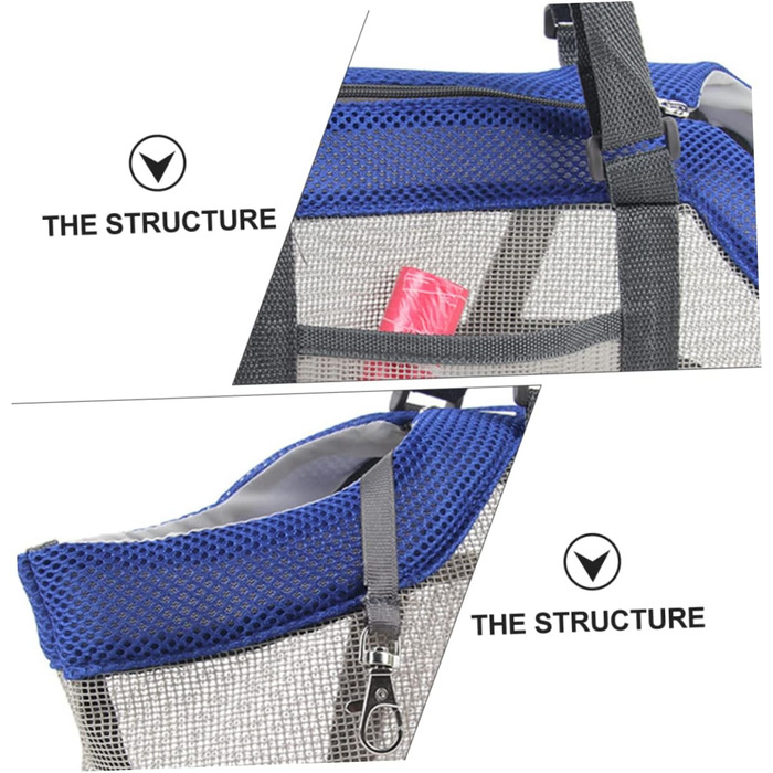 Сумка-переноска для собак Milisten з нейлону та сітки, легка та дихаюча, для активного відпочинку, подорожей та прогулянок з маленькими собаками та котами (блакитна)