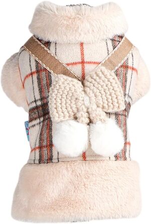 Тепла куртка для собак з флісовою підкладкою - зимовий теплий одяг для цуценят та домашніх тварин. Захист від вітру та холоду.