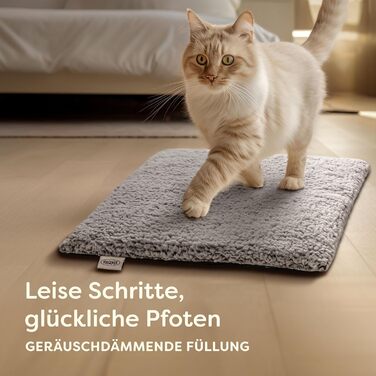 Самогріюча ковдра для собак та котів сірого кольору 60x45 см - М'яка та затишна ковдра для котів - Звукоізоляція - Пральна наволочка - З антиковзною основою