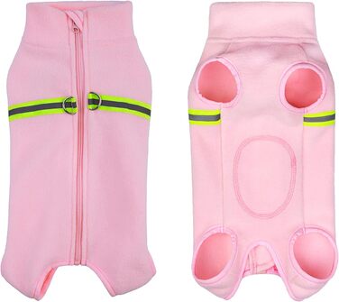 Теплий зимовий пуловер для собак з флісу та світловідбиваючою вставкою (XXL, рожевий)