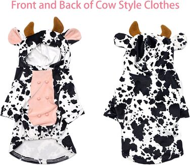 Костюм корови для собак, французький бульдог, кумедний костюм, для собак, на Різдво, костюм корови, одяг для котів (велика рогата худоба), розмір M