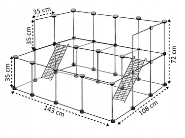 Вольєр для кролика, шиншили, морської свинки Nobo Kids 45 x 37 x 14 см