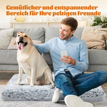 М'яке ліжко для собак, пухнасте килимок, ліжко-матрац для собак, омбре сірий, 75x50x8 см