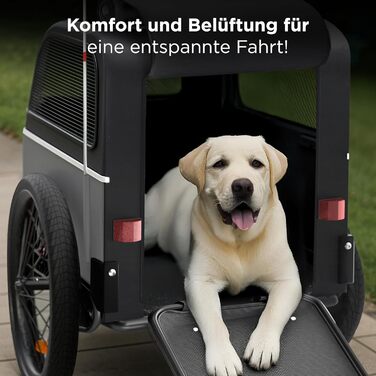 Фаркоп для велосипеда з собакою XL – Складаний фаркоп для велосипеда з собакою з рампою, амортизацією та з'єднувачем – Фаркоп для собак до 45 кг – Водонепроникний – Сумісний з електровелосипедами (Сірий)