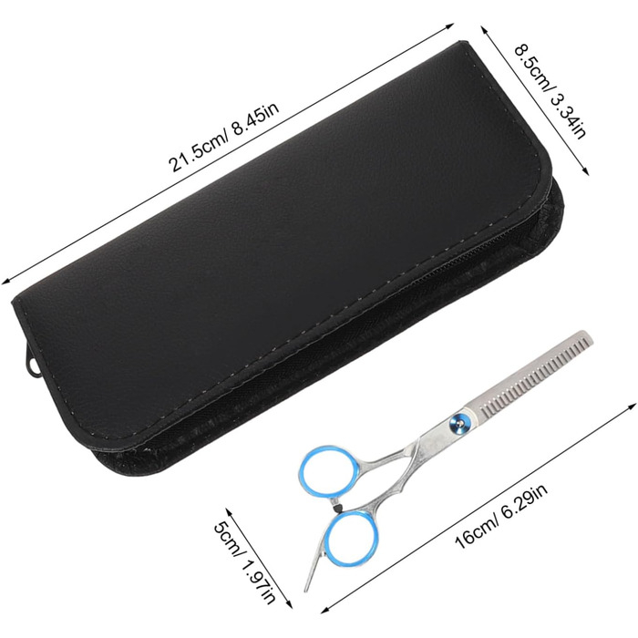 Набір для грумінгу домашніх тварин: ножиці з прямим та вигнутим лезом, довговічна цинкова легатура, ергономічний дизайн для точного стриження собак та котів, у комплекті сумка для зберігання