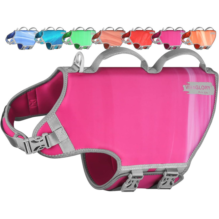 Жилет рятувальний для собак VIVAGLORY Neoprene, S, рожевий (обхват грудей до 86 см)