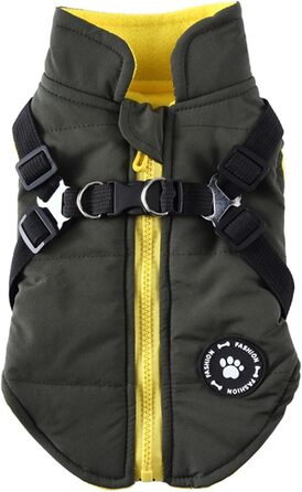 Зимовий пуховик для собак, тепла флісова куртка, водовідштовхувальна, утеплена, для цуценят та собак різних розмірів (зелений, XS)