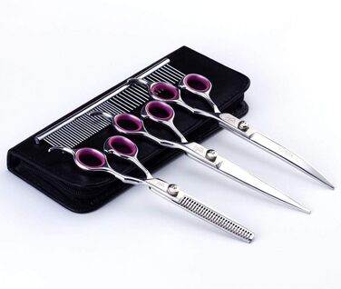 Набір триммерів для грумінгу тварин: ножиці для стрижки, витончення та гребінець