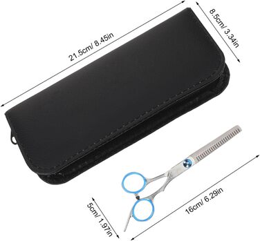 Набір для грумінгу домашніх тварин: ножиці з прямим та вигнутим лезом, довговічна цинкова легатура, ергономічний дизайн для точного стриження собак та котів, у комплекті сумка для зберігання