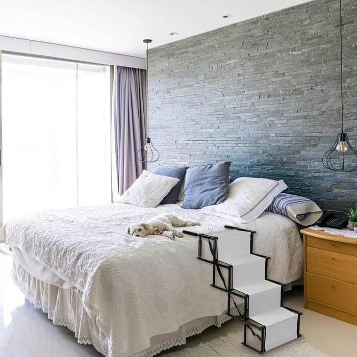 Сходинка для собак у багажник авто: захист суглобів, 4 сходинки, вантажопідйомність 75 кг, сірий колір